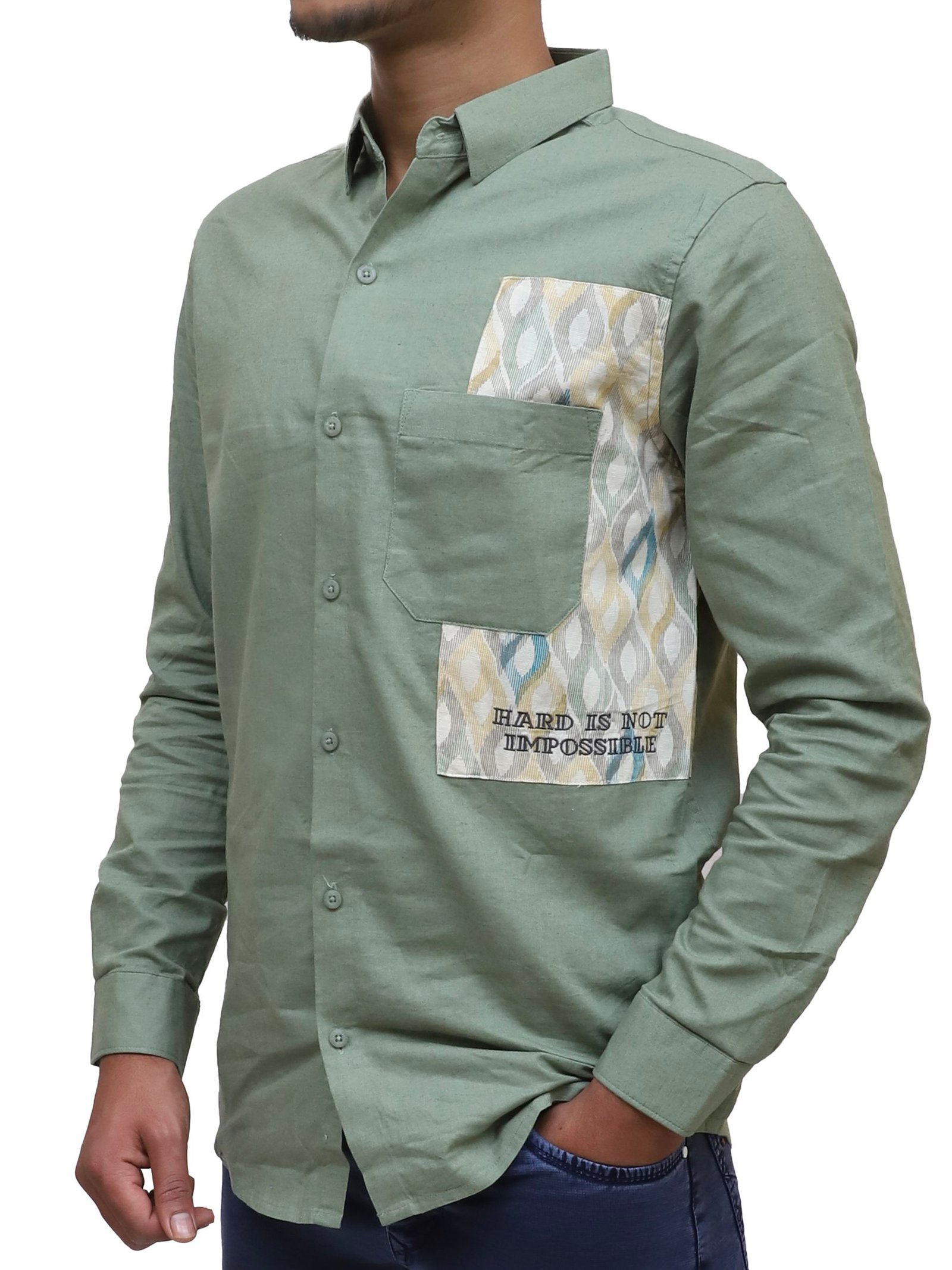 Slim-fit, Printed Casual Cotton Shirt